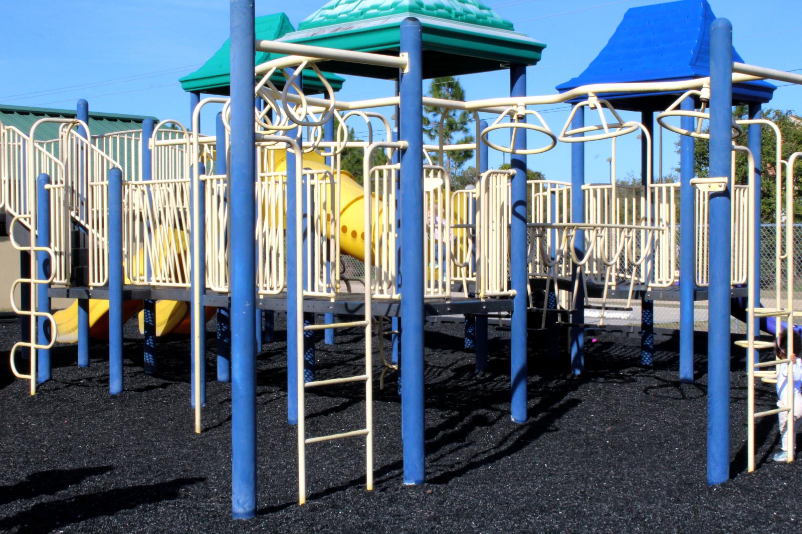 playground with tire shred mulch