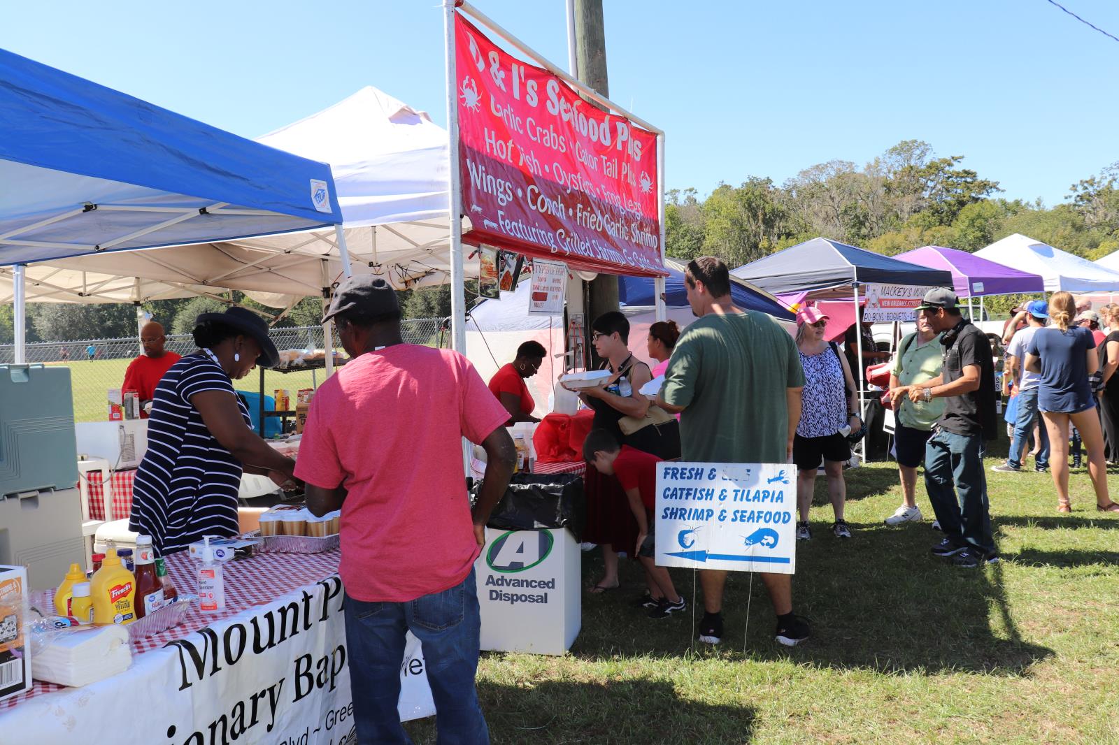 Soul Food Festival attendees in line at food vendor tents