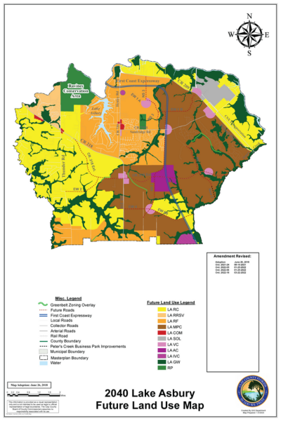 Map of Lake Asbury FLUM 2040