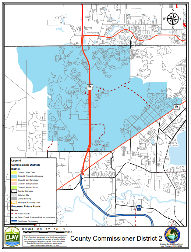 Map of Commissioner District 2 area