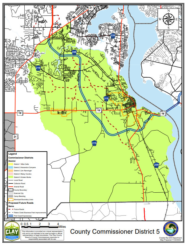 Map of Commissioner District 5 area