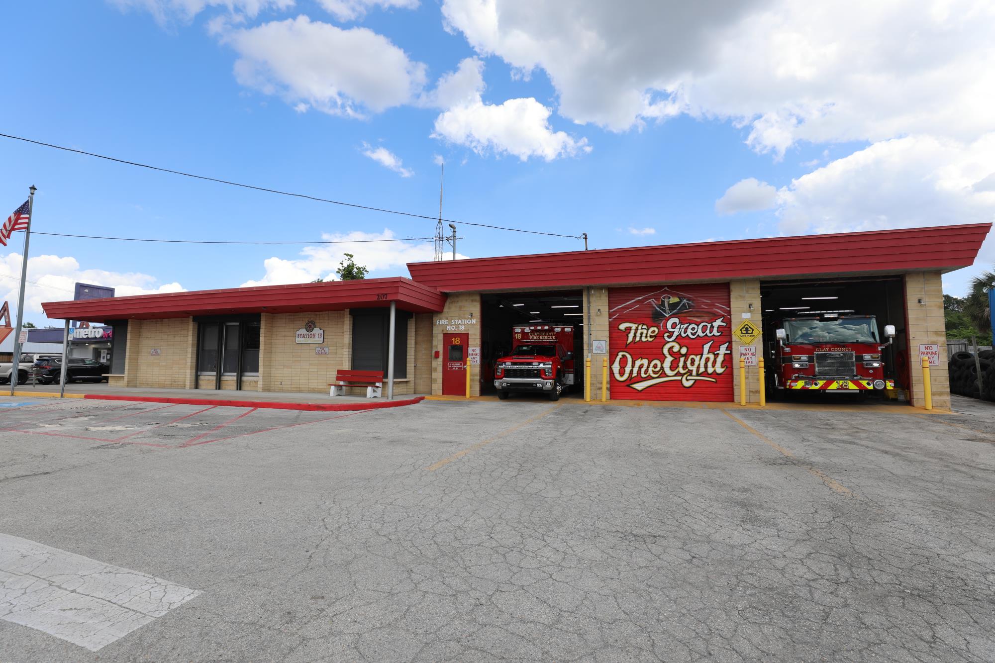 Street view of the front of Station 18