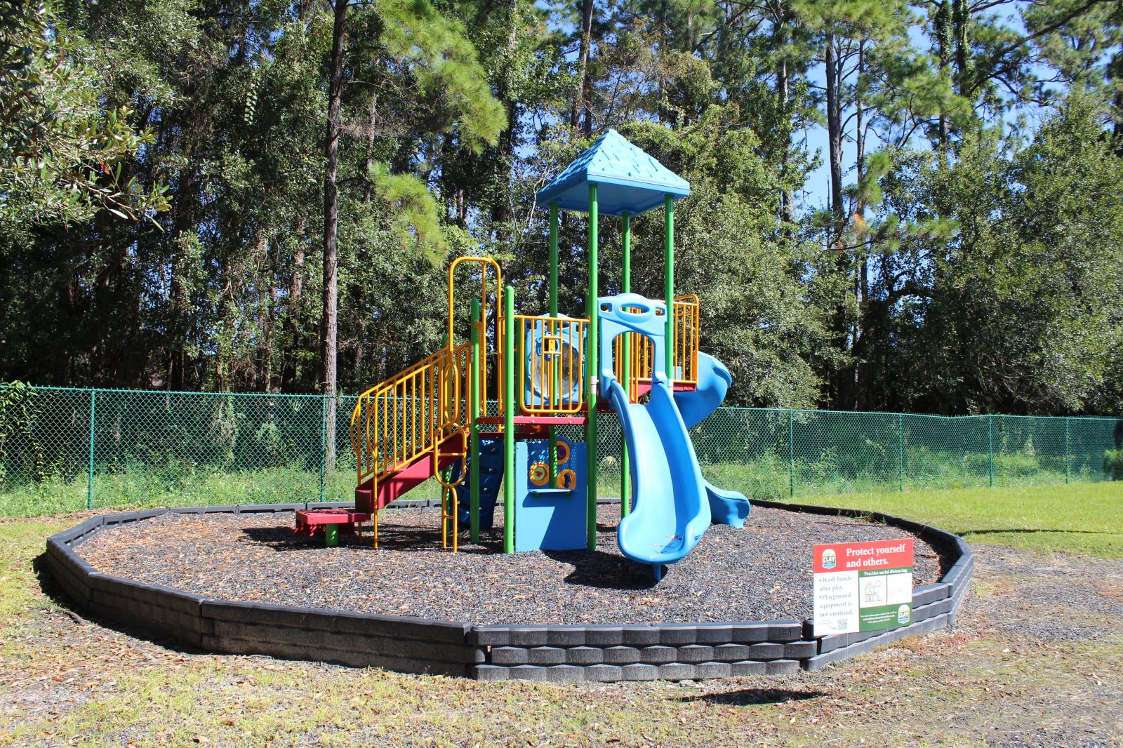 Playground with slides at Oak Creek Park