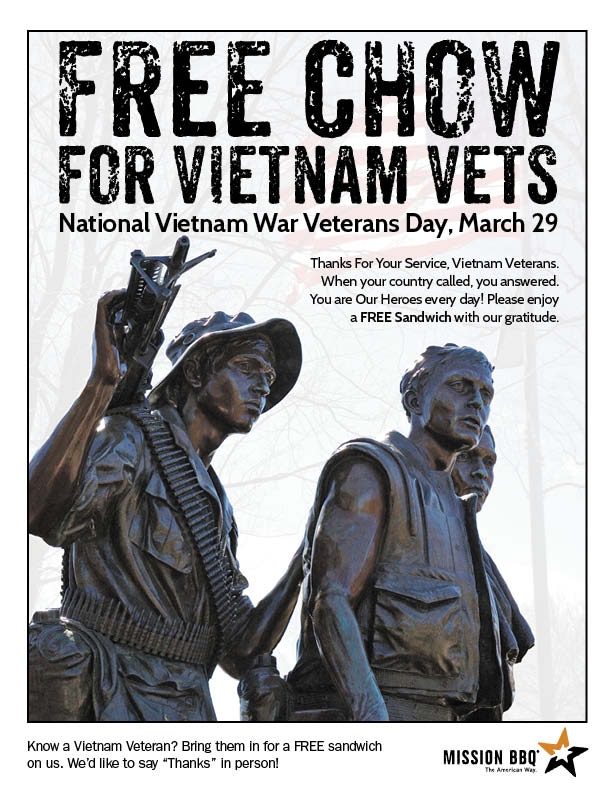 Mission BBQ Free Chow for Vietnam Vets