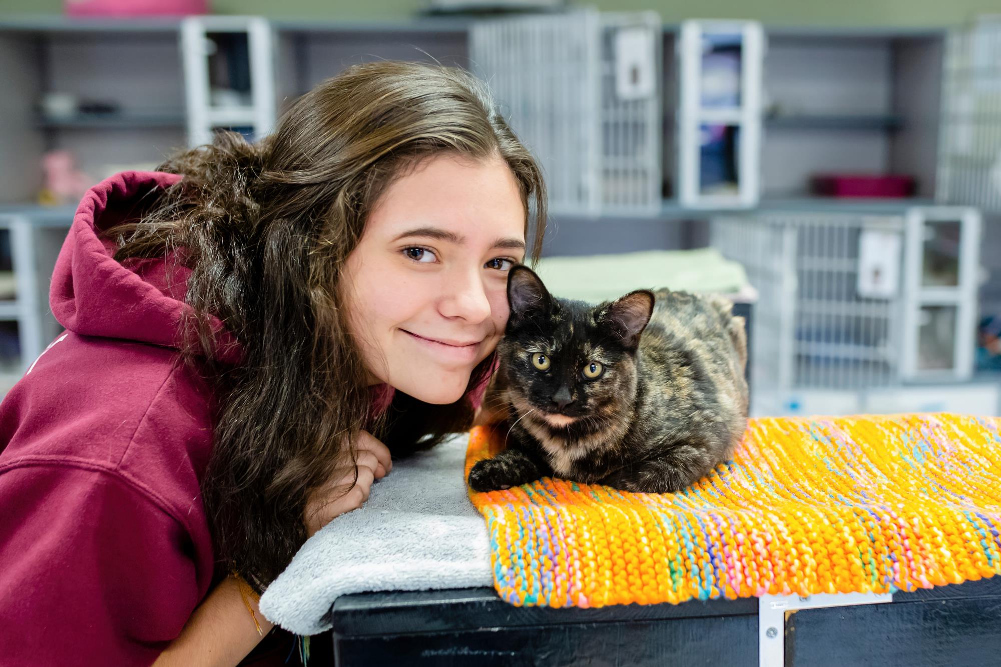 Girl with kitten