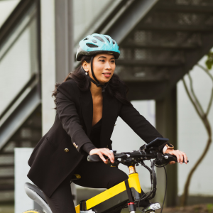 lady on bike