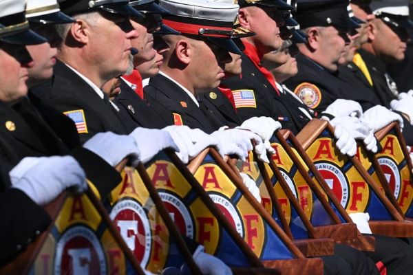 Image of firefighters in dress uniform