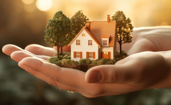 image of a house being held in a hand