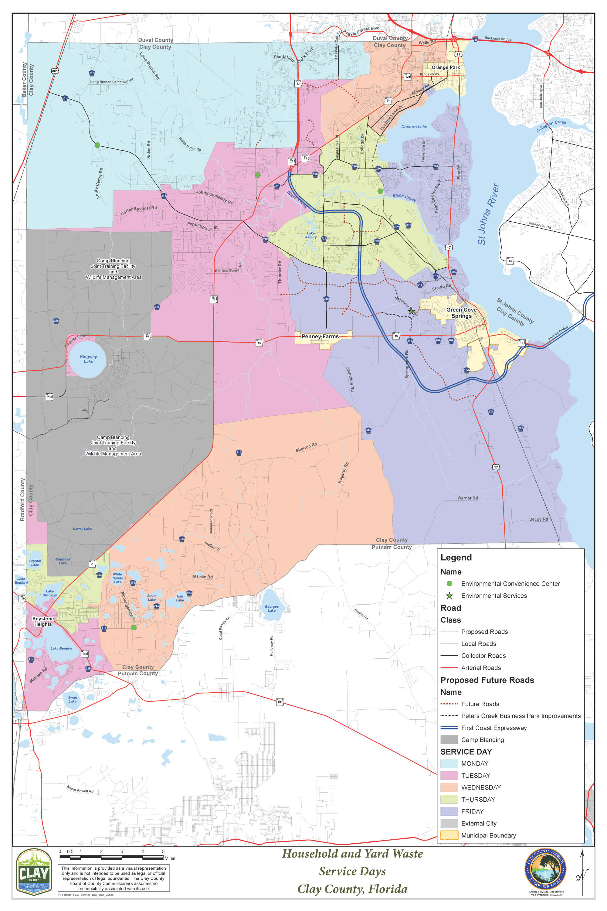 FCC Service Day Map