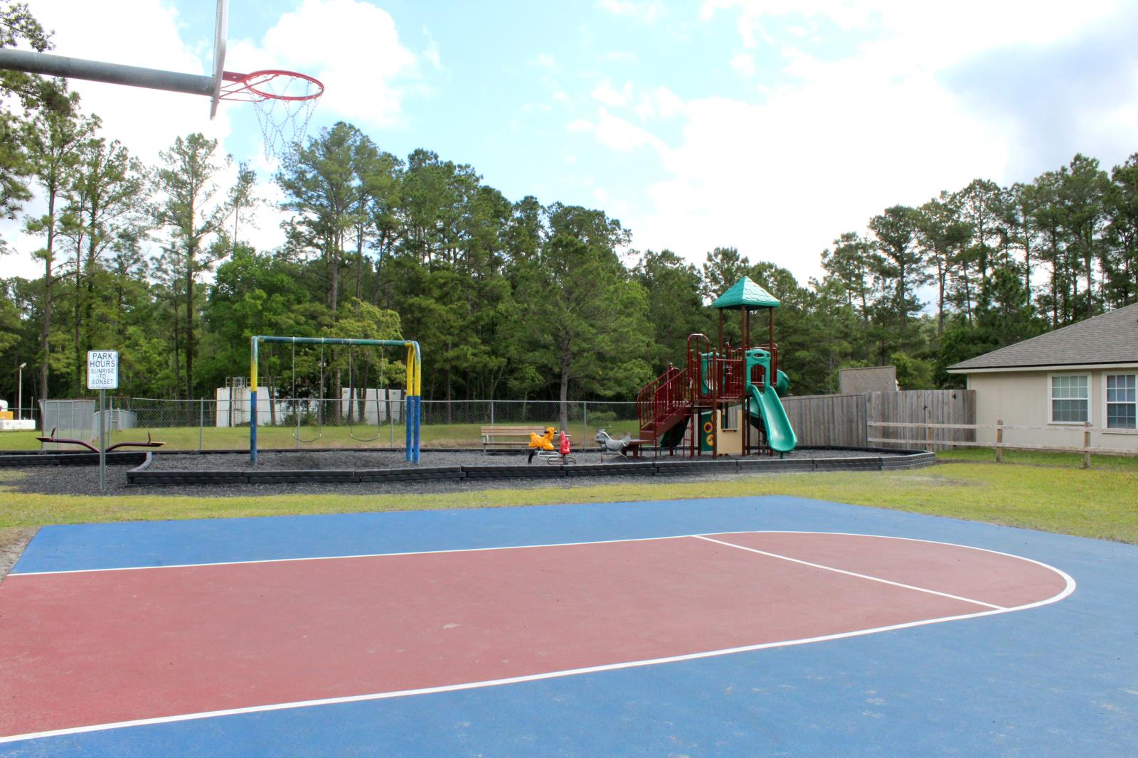 basketball court with playground 